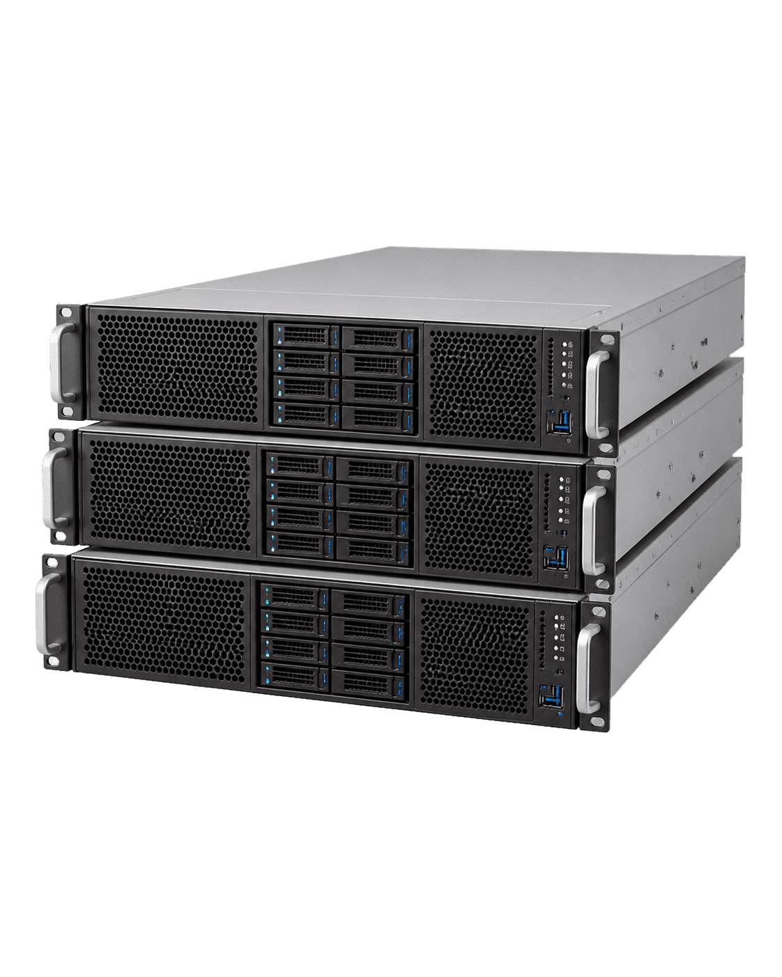 Stacked enterprise servers representing GPU server systems